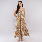Mustard Triangle Handblock Maxi