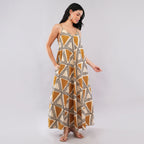 Mustard Triangle Handblock Maxi