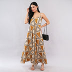 Mustard Triangle Handblock Maxi