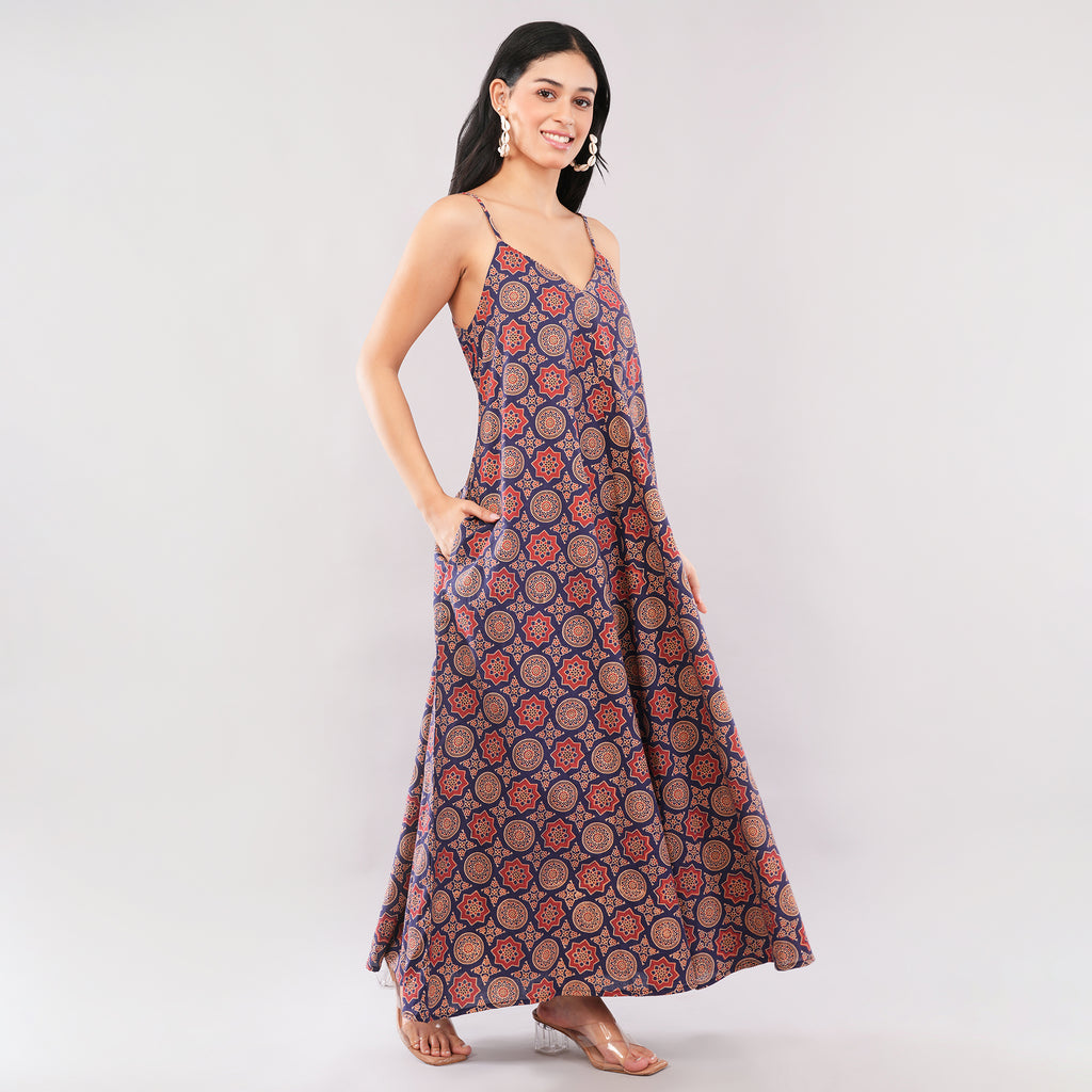 Royal Mandala Ajrakh Dress