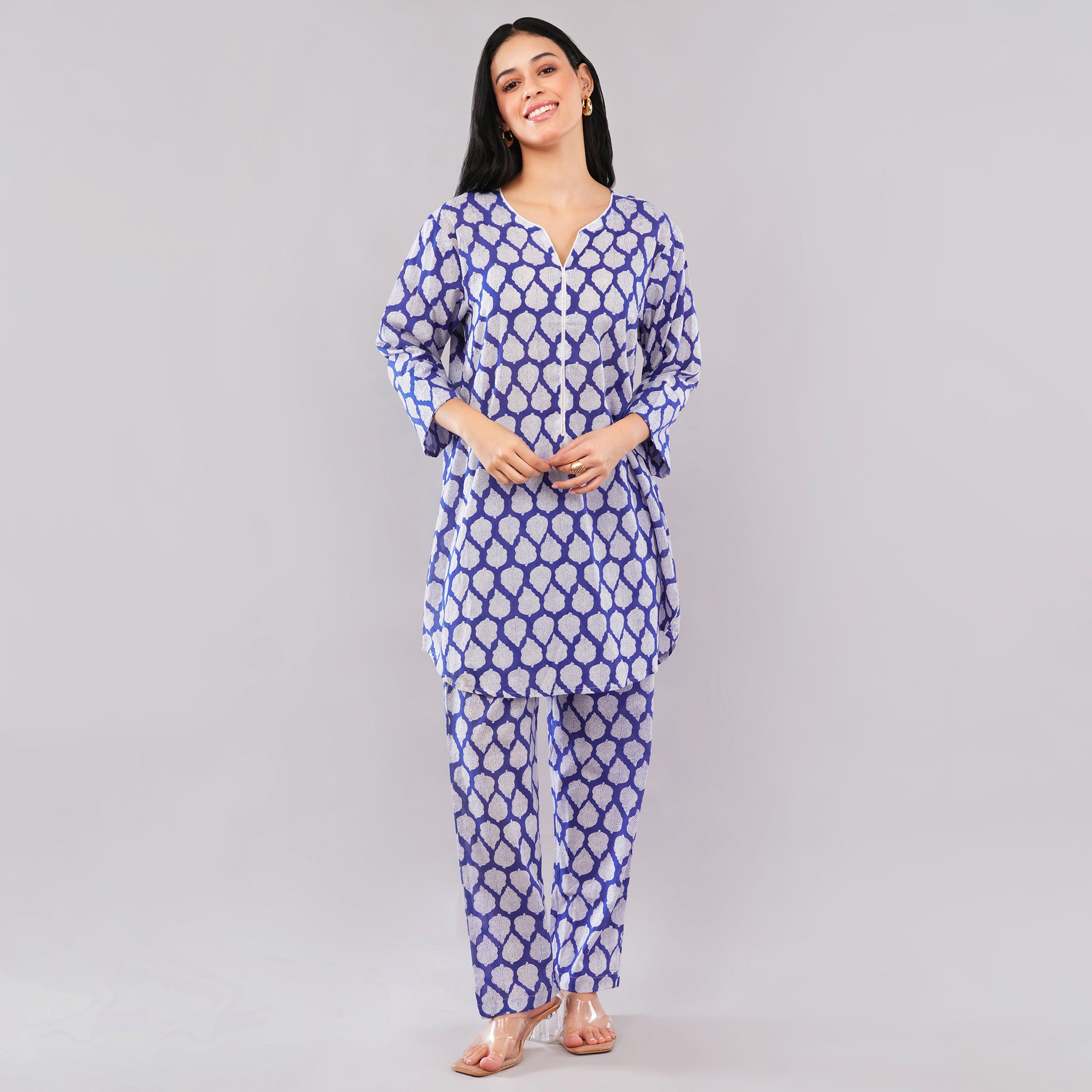 The Royal Blue Leaf Co-Ord Set