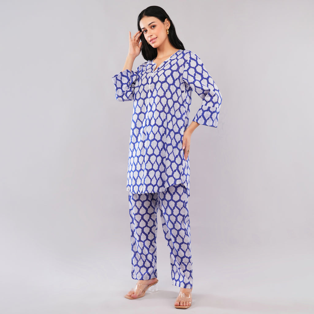 The Royal Blue Leaf Co-Ord Set