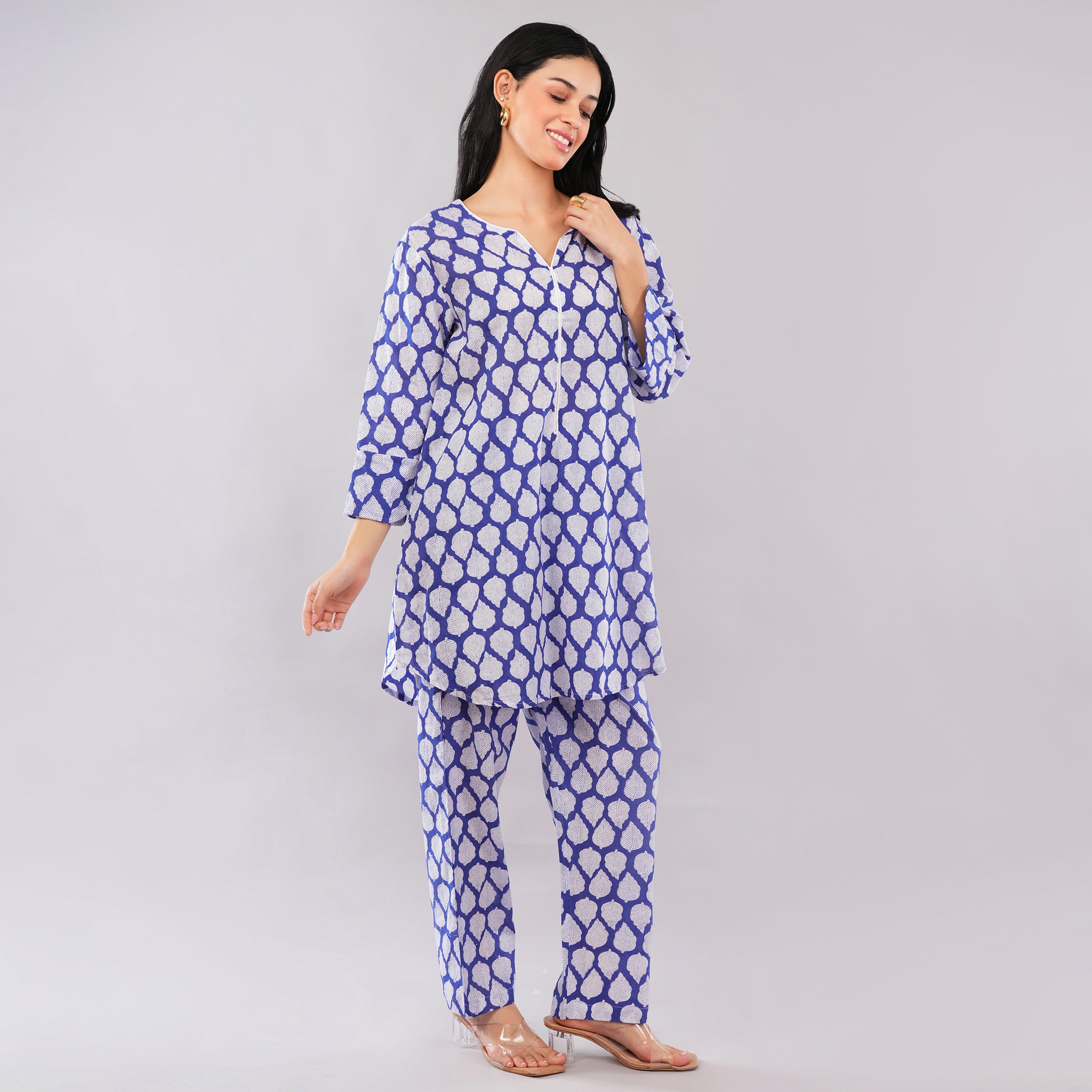 The Royal Blue Leaf Co-Ord Set