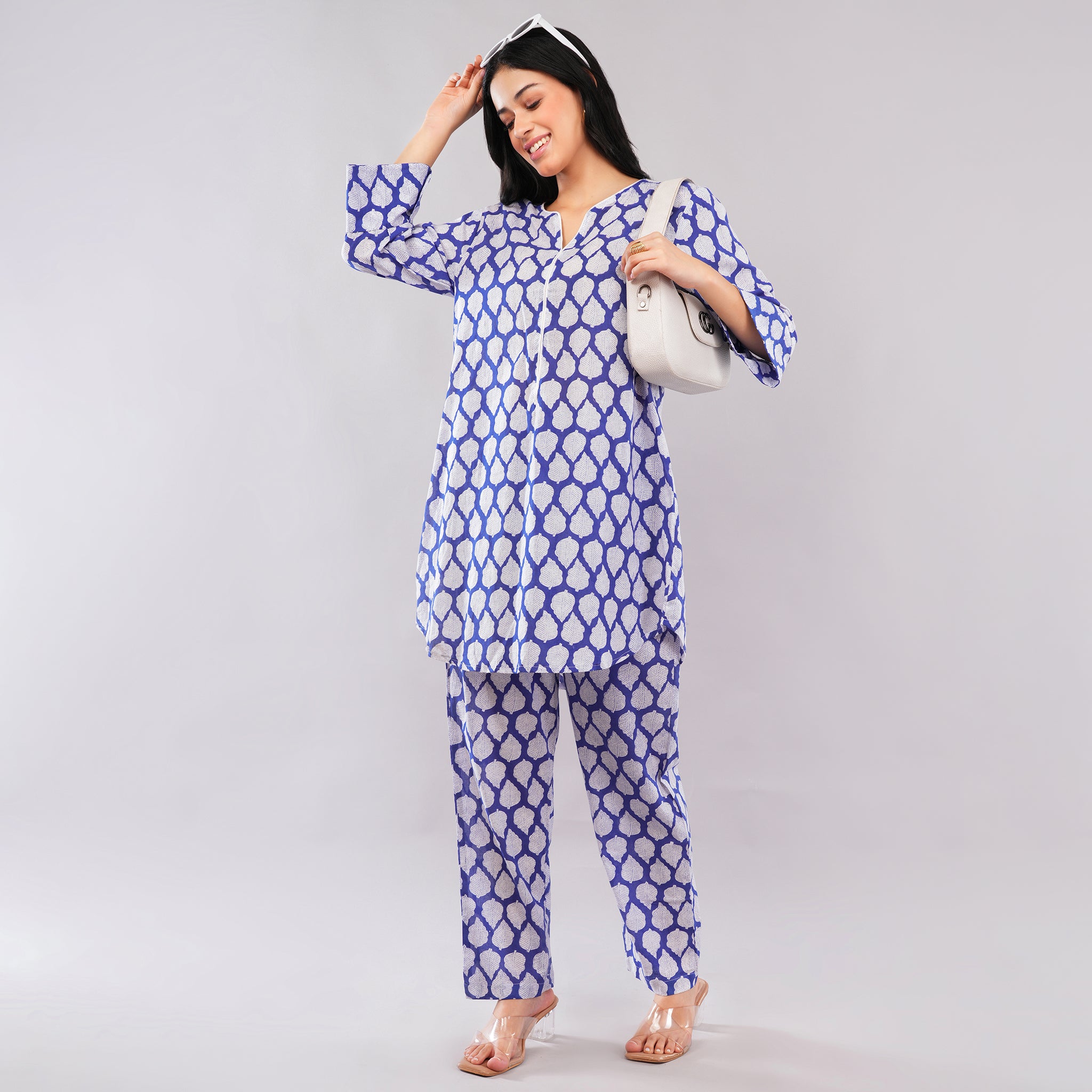 The Royal Blue Leaf Co-Ord Set