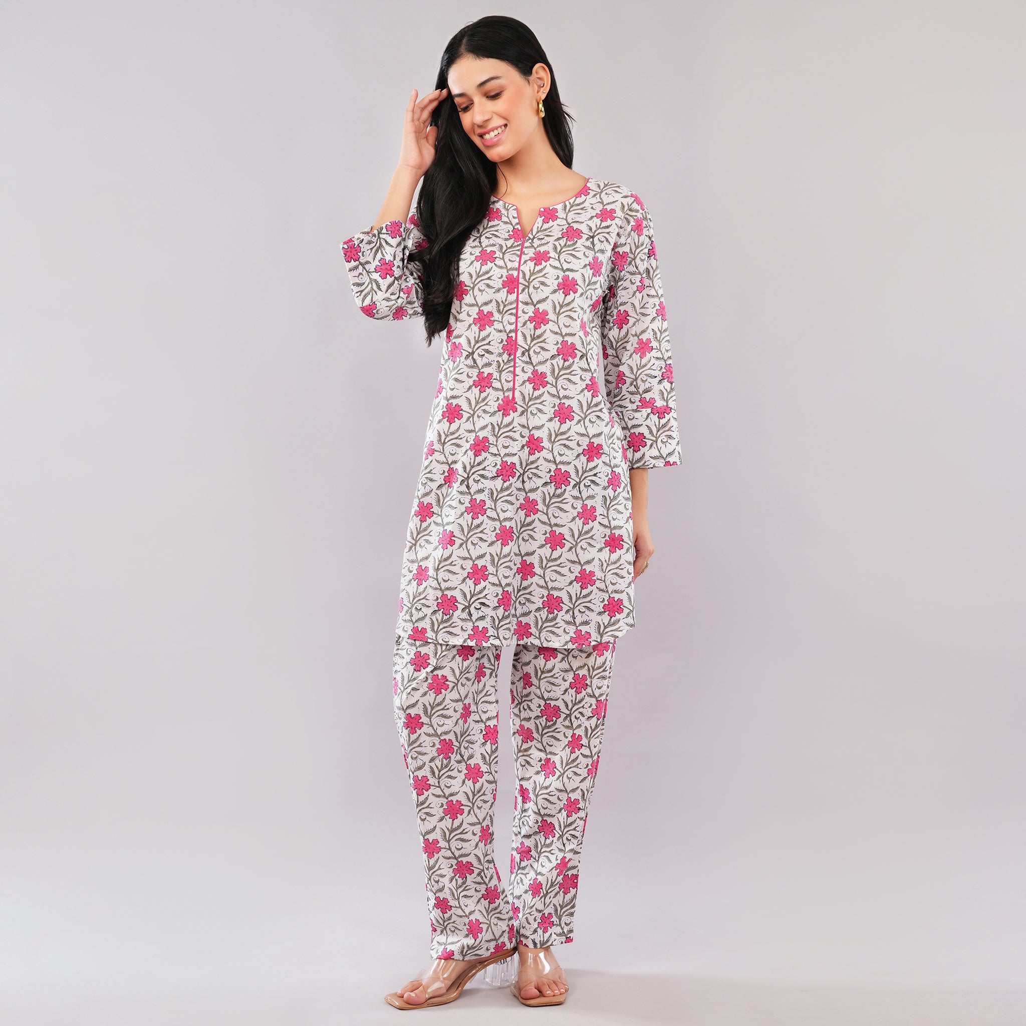 The Pink Blossom Cotton Co-Ord Set