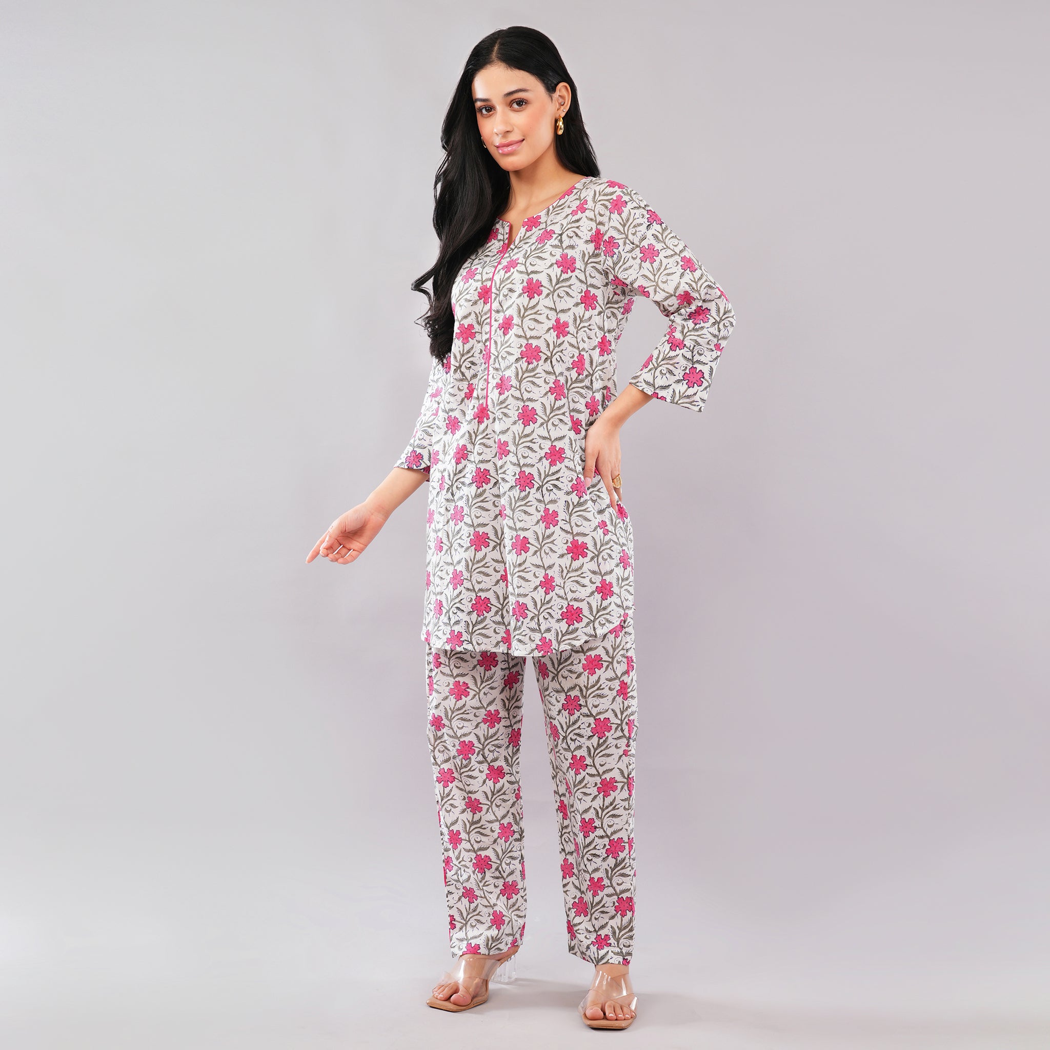 The Pink Blossom Cotton Co-Ord Set