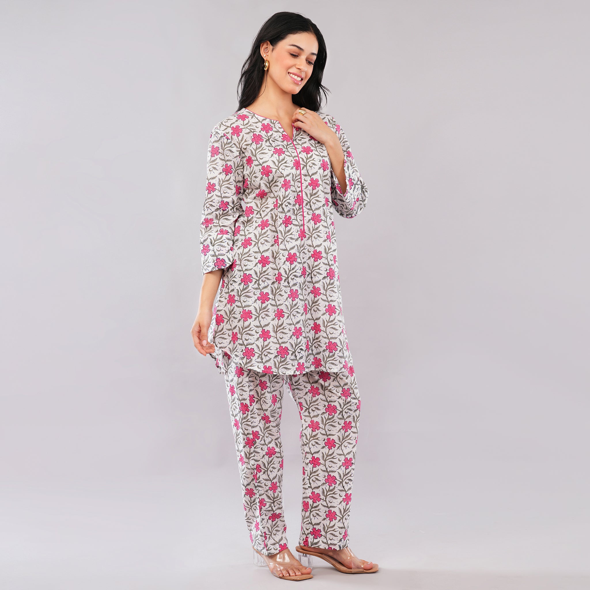 The Pink Blossom Cotton Co-Ord Set