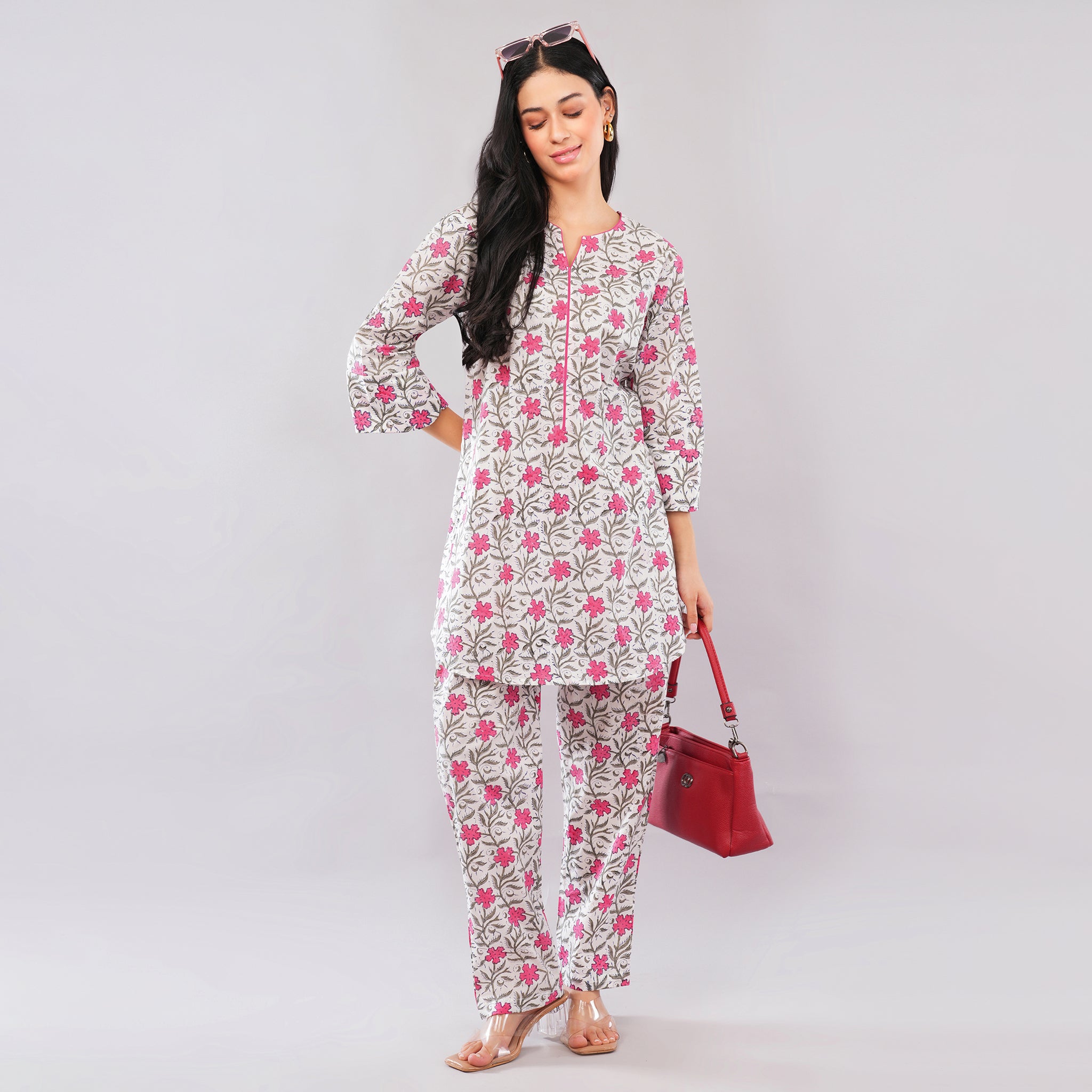 The Pink Blossom Cotton Co-Ord Set