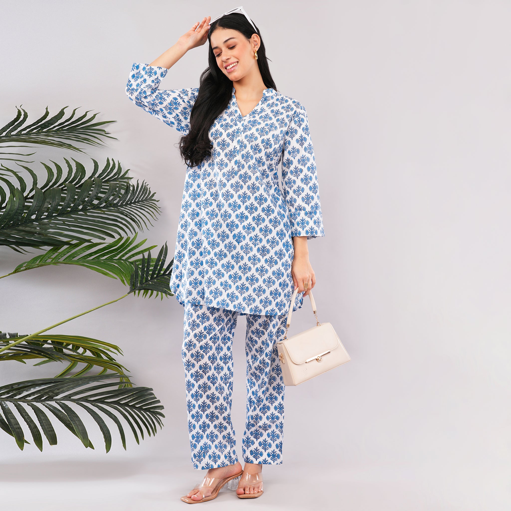 Indigo Petal Cotton Co-Ord