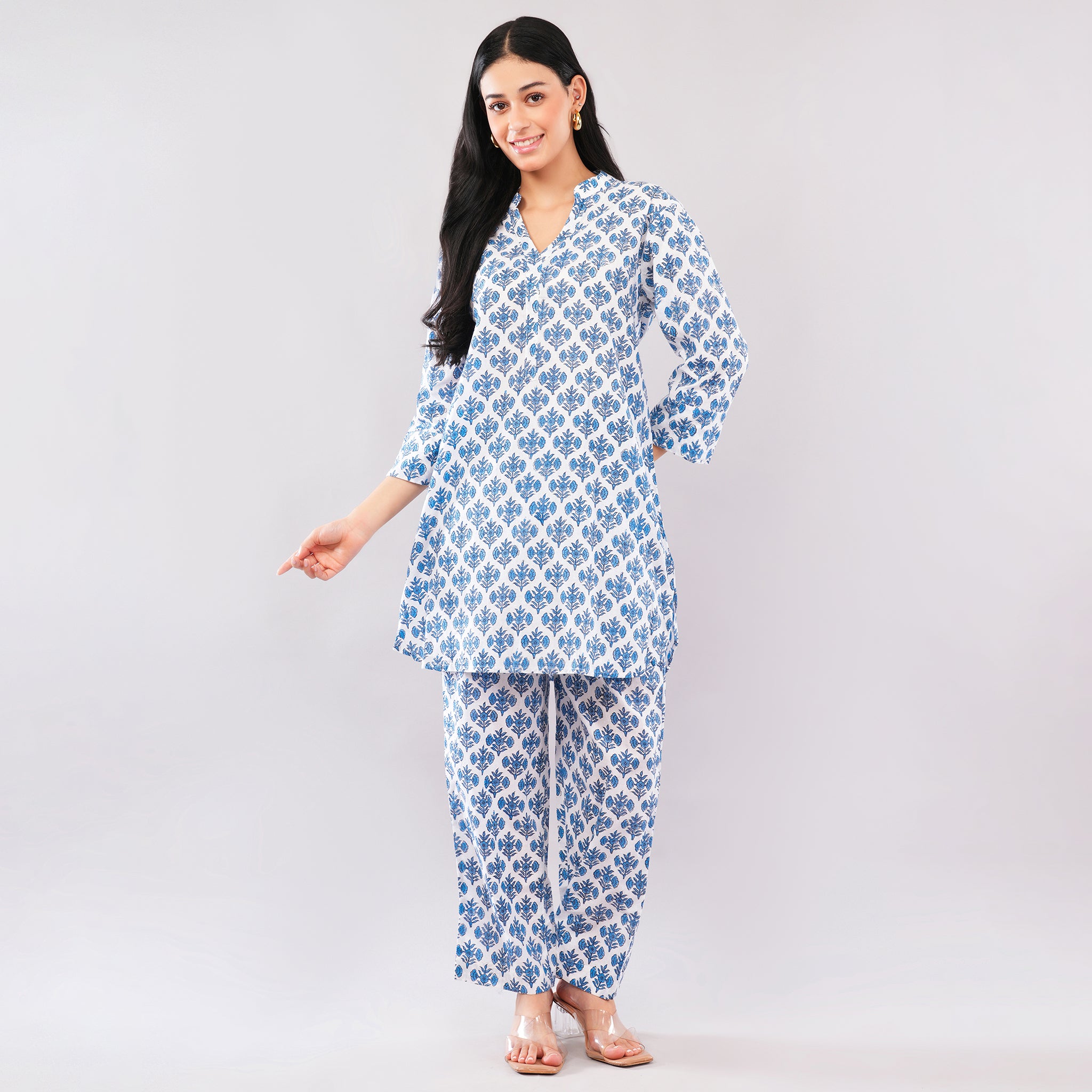 Indigo Petal Cotton Co-Ord