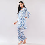 Indigo Petal Cotton Co-Ord