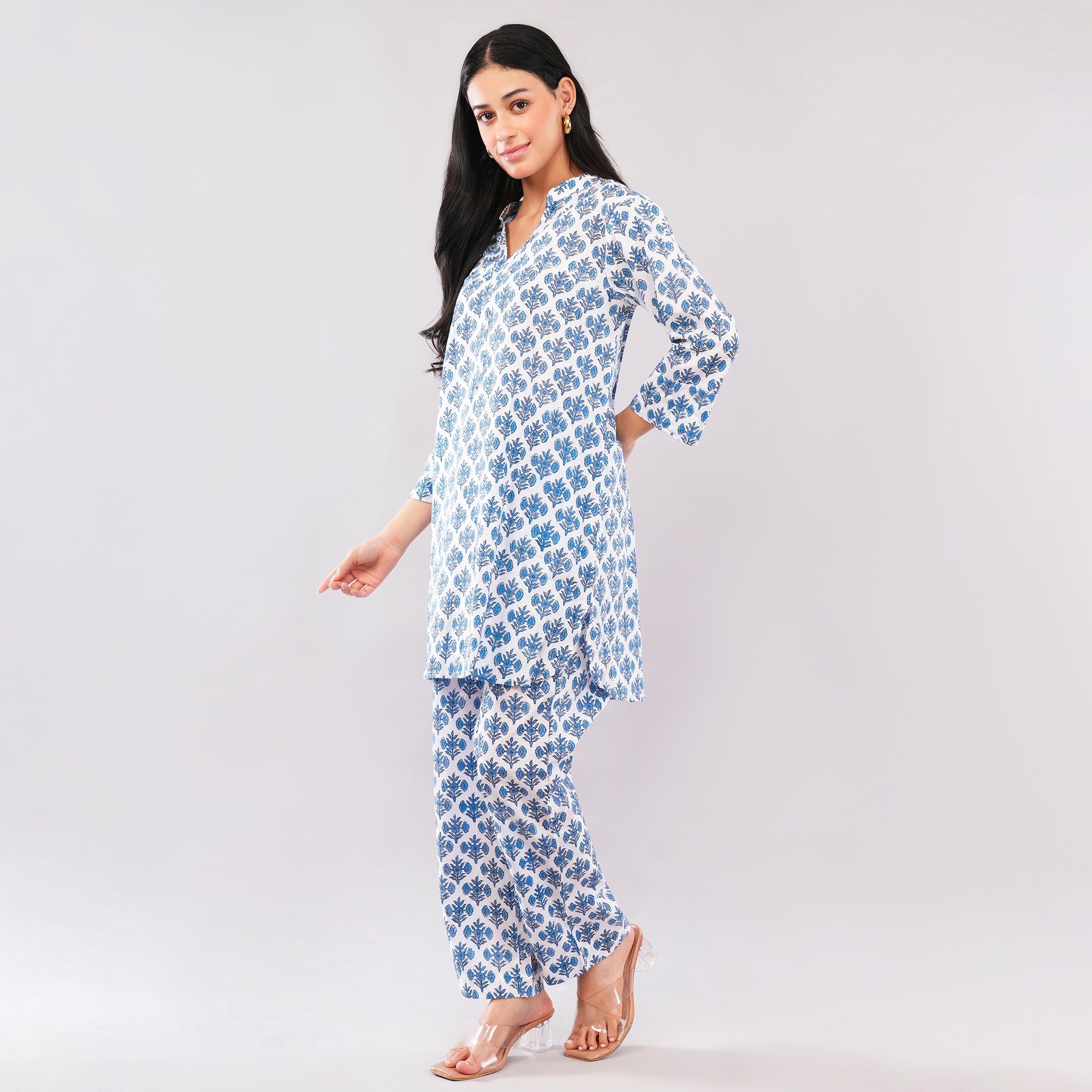 Indigo Petal Cotton Co-Ord