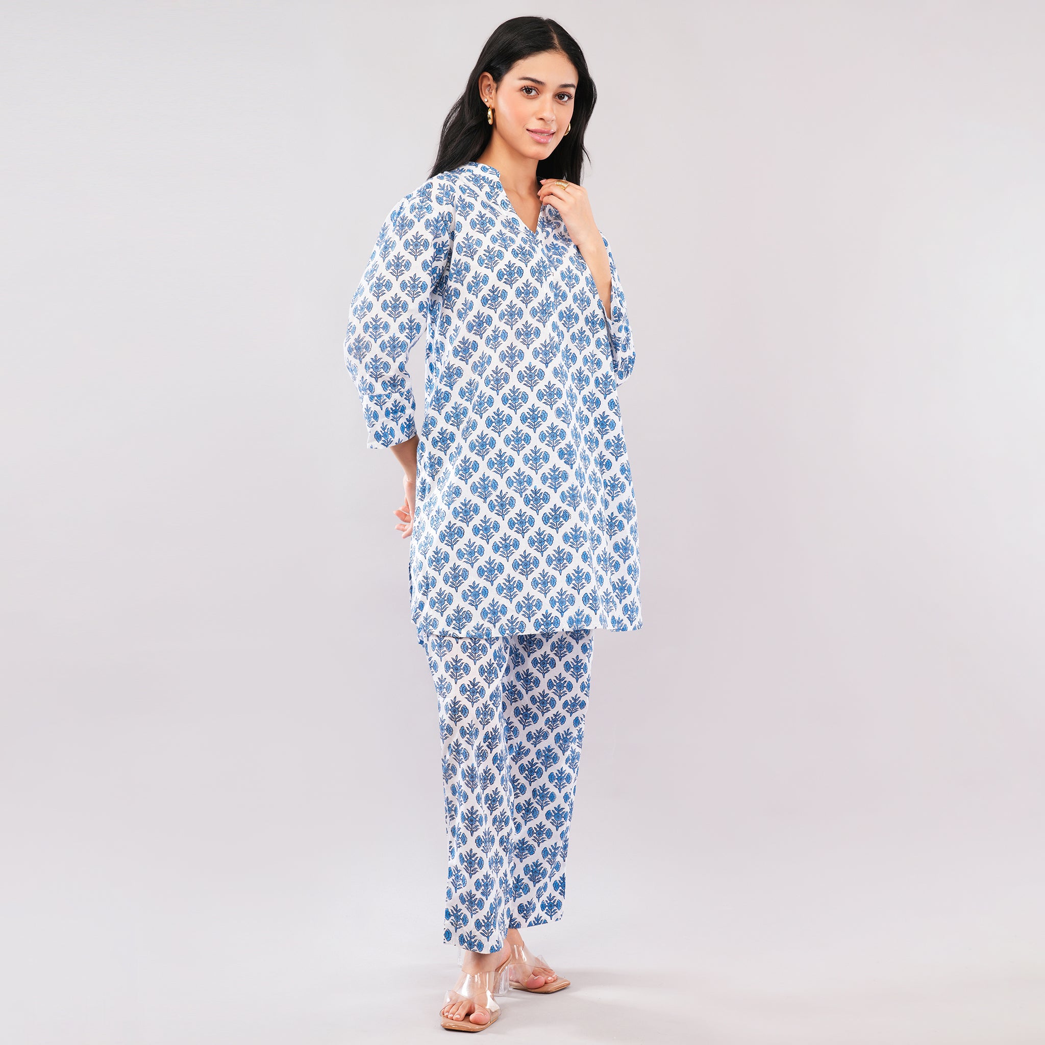 Indigo Petal Cotton Co-Ord