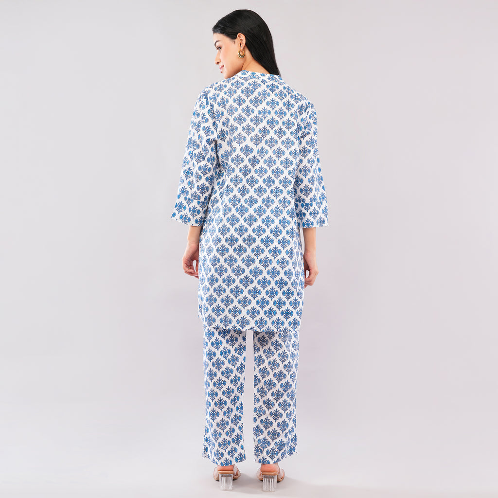 Indigo Petal Cotton Co-Ord