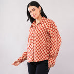 Rust Dot Block-Print Shirt