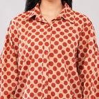 Rust Dot Block-Print Shirt