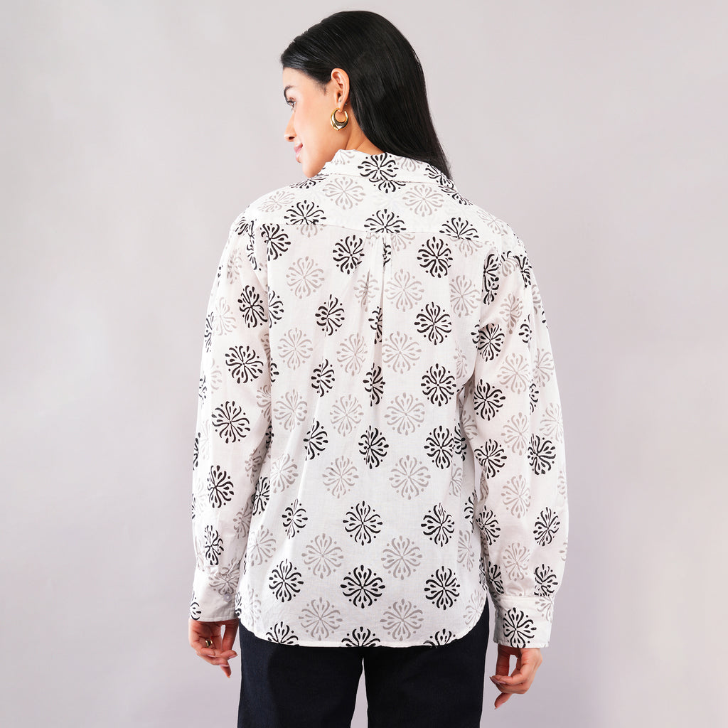 Ivory Starburst Collared Shirt