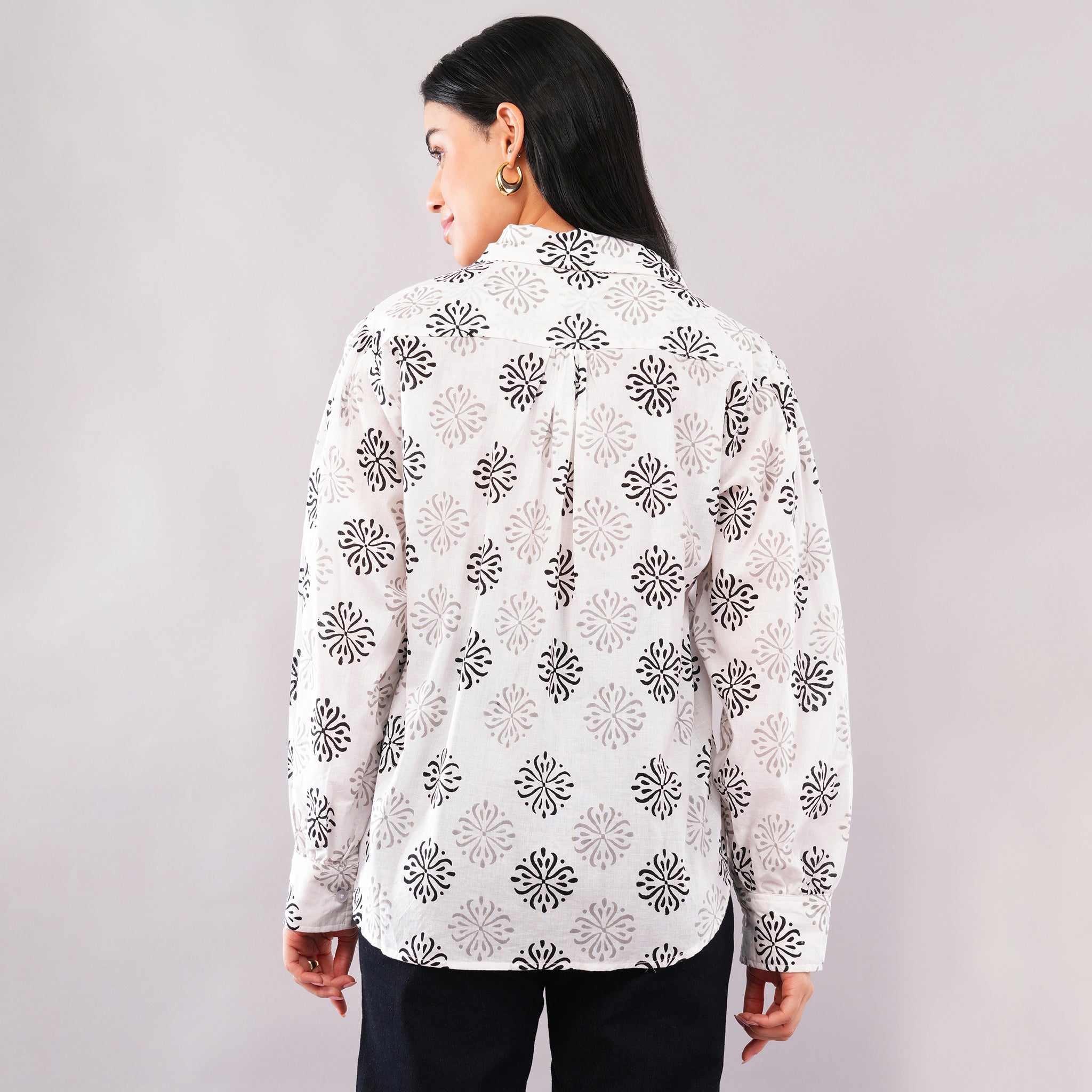 Ivory Starburst Collared Shirt