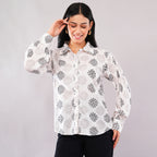 Ivory Starburst Collared Shirt