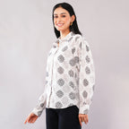 Ivory Starburst Collared Shirt