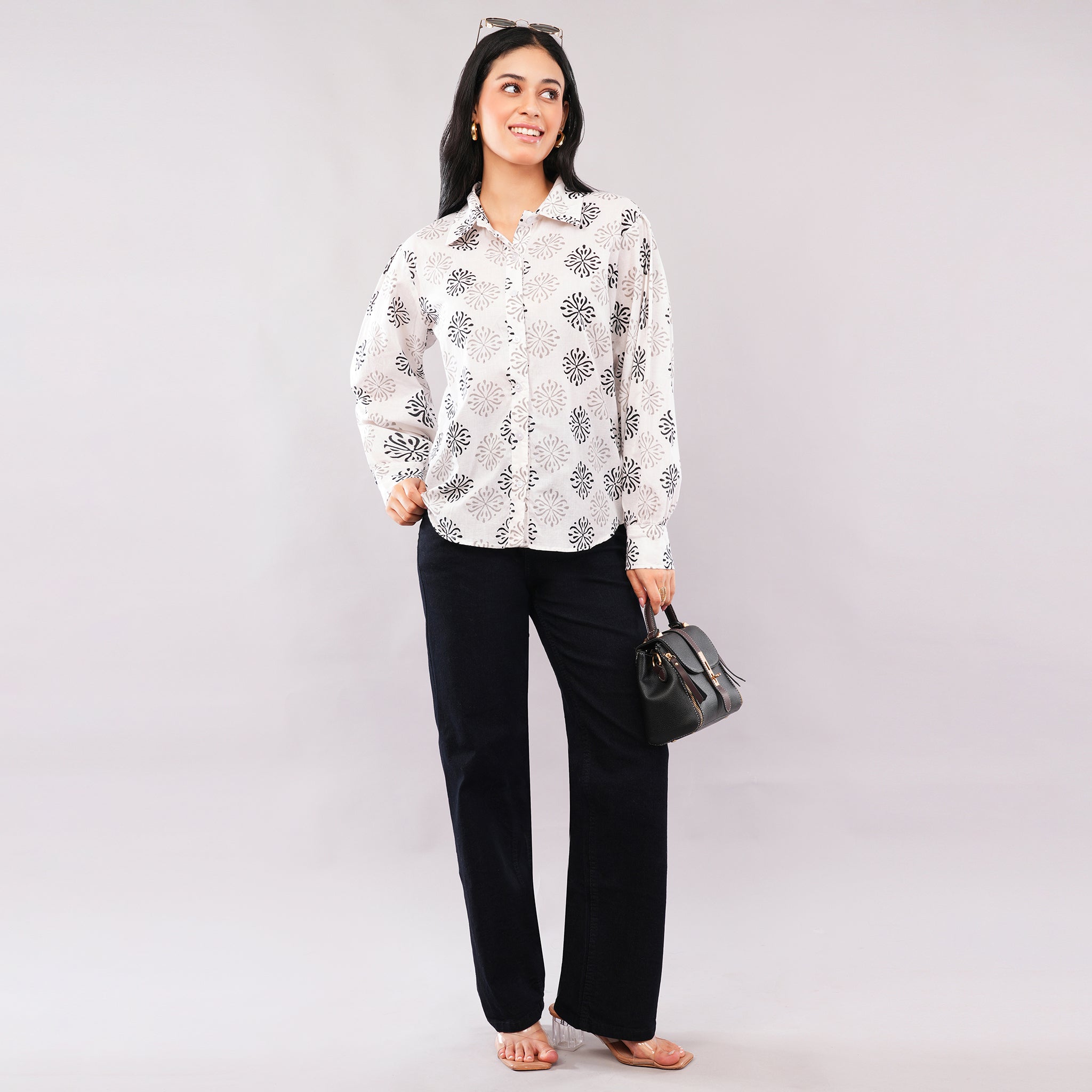 Ivory Starburst Collared Shirt