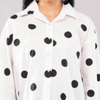 Black Dot Hand Block Print Cotton Shirt
