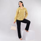 Ochre Dot Block-Print Shirt