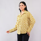 Ochre Dot Block-Print Shirt
