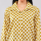 Ochre Dot Block-Print Shirt