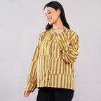 The Ochre Block-Striped Cotton Shirt