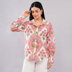 Rose Carnation Collared Shirt