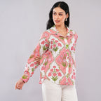 Rose Carnation Collared Shirt