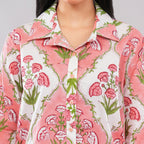Rose Carnation Collared Shirt