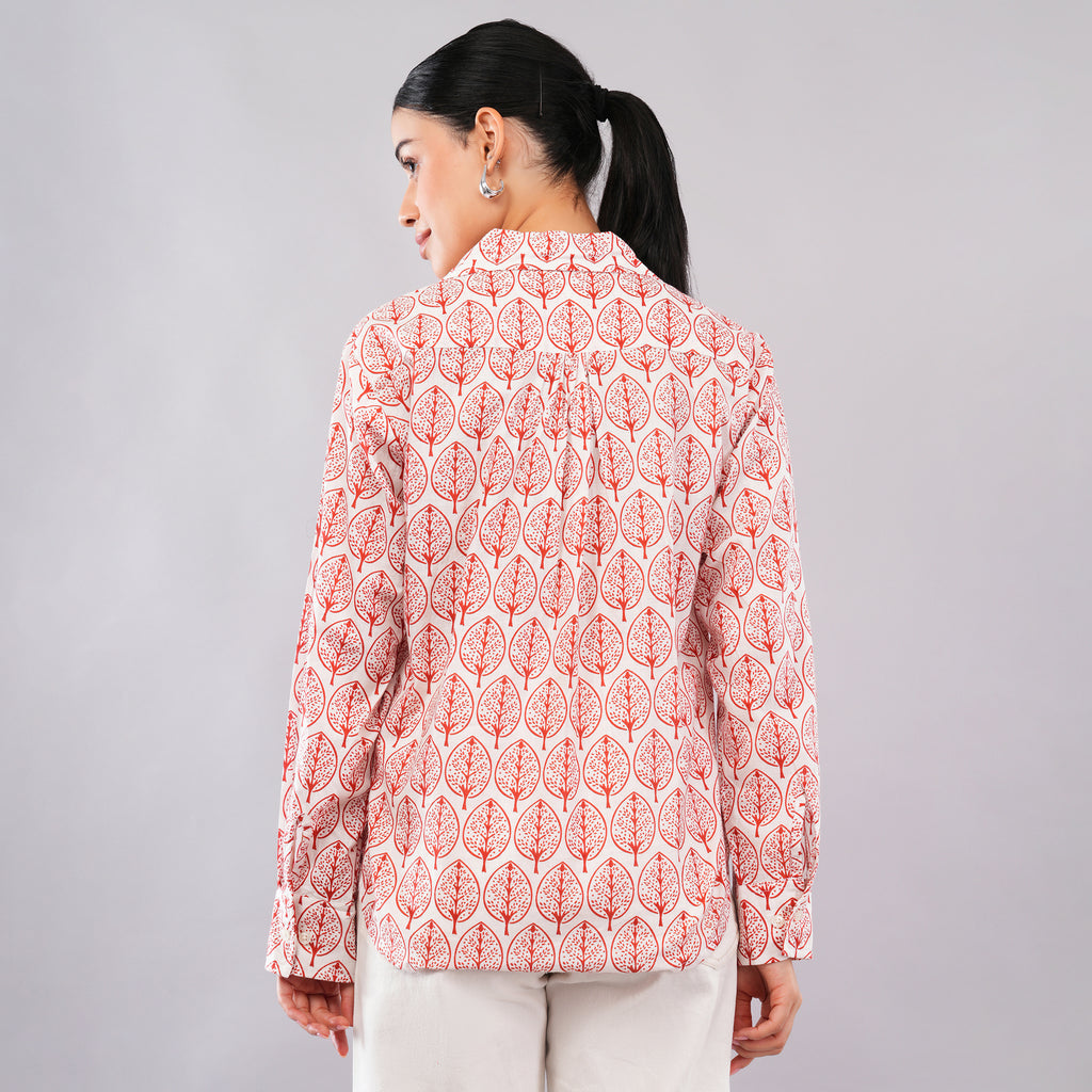The Coral Leaf Block Printed Shirt