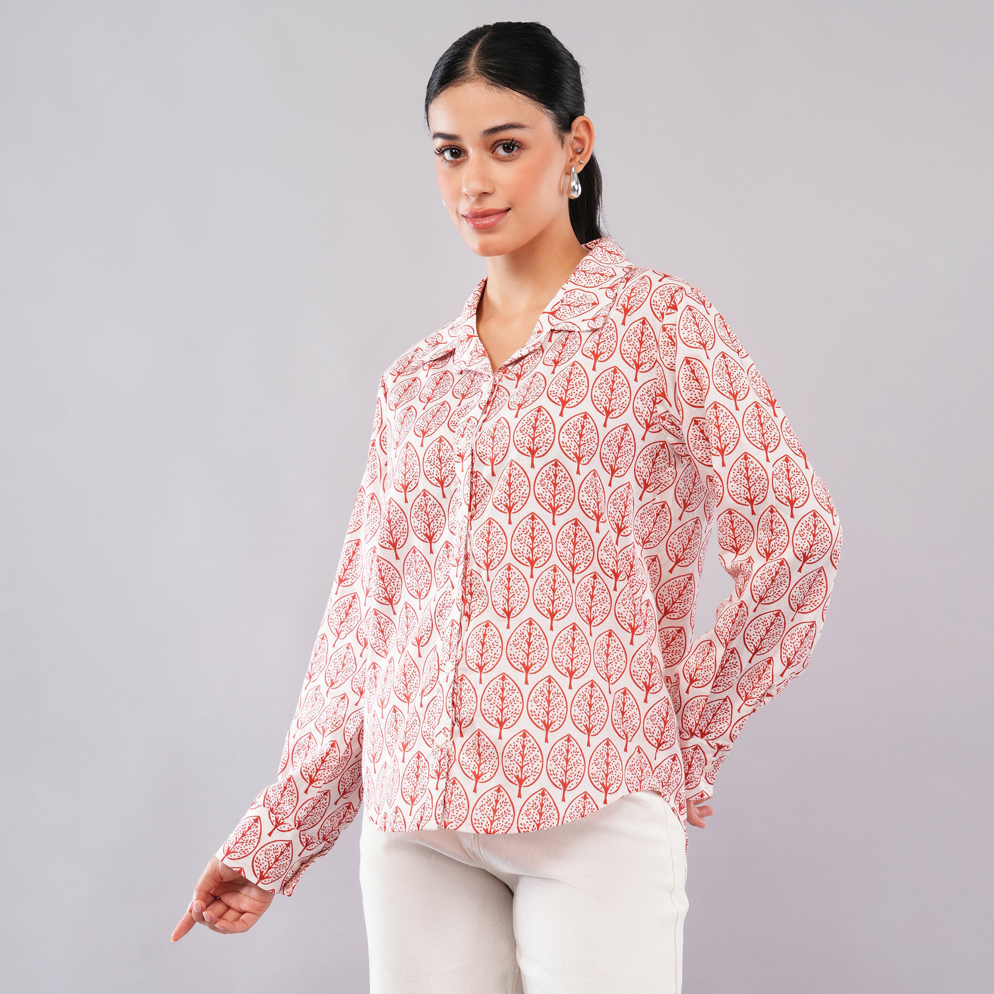 The Coral Leaf Block Printed Shirt