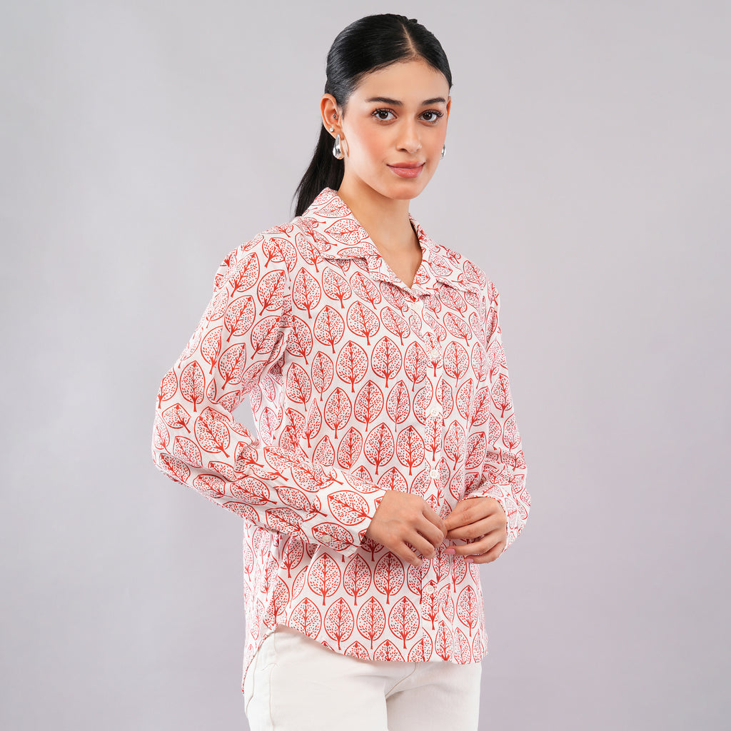 The Coral Leaf Block Printed Shirt