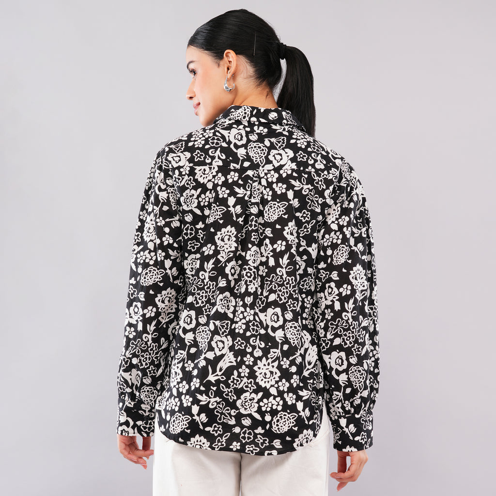 Midnight Floral Collared Shirt
