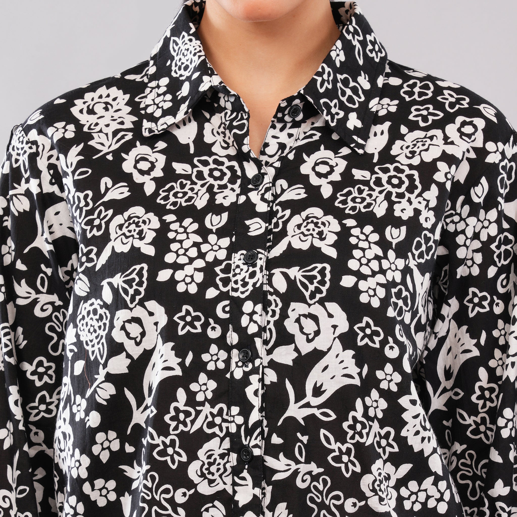 Midnight Floral Collared Shirt