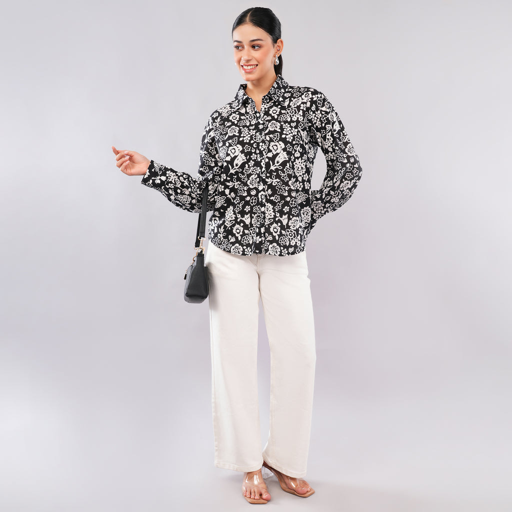 Midnight Floral Collared Shirt