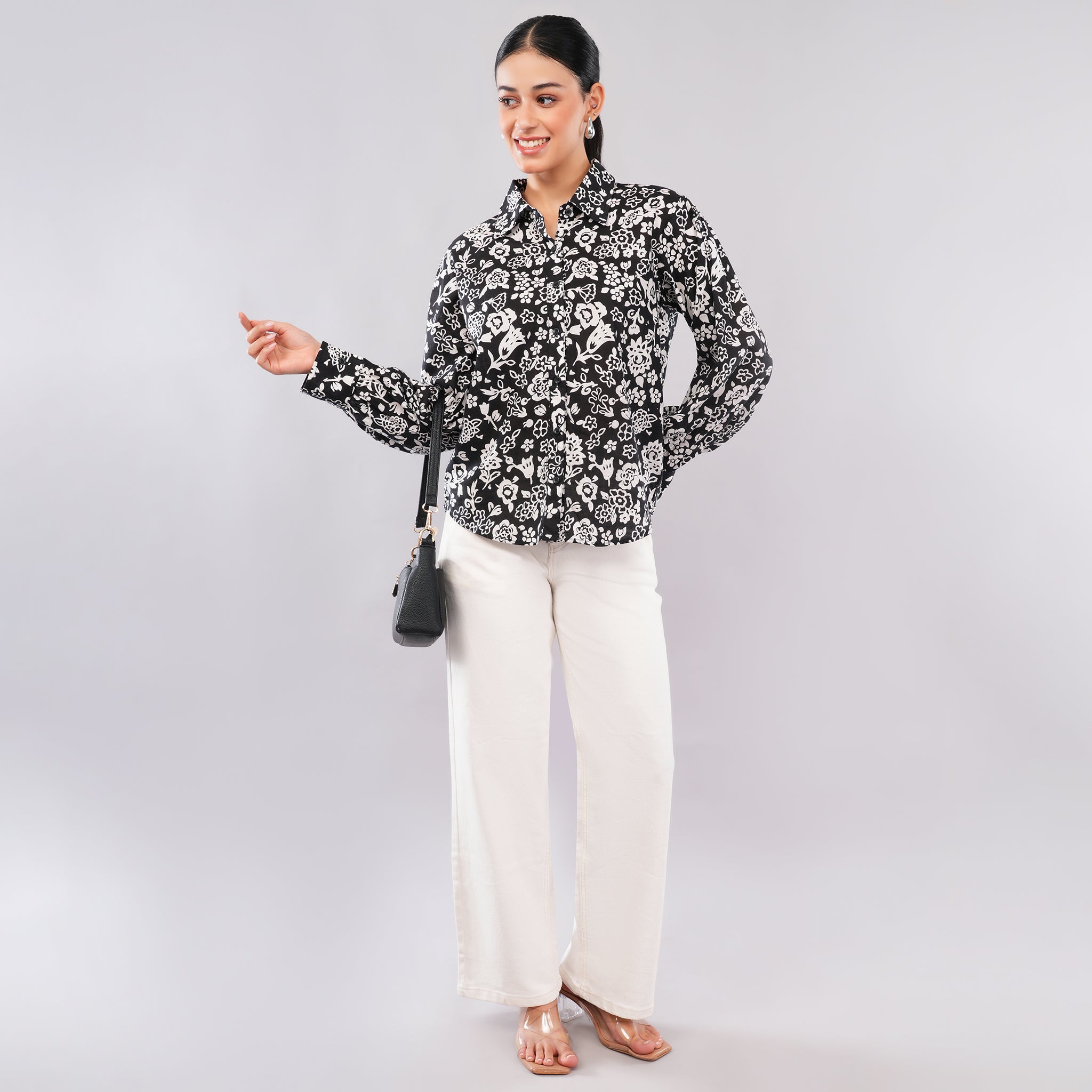 Midnight Floral Collared Shirt