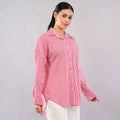 The Crimson Pinstripe Oversized Shirt