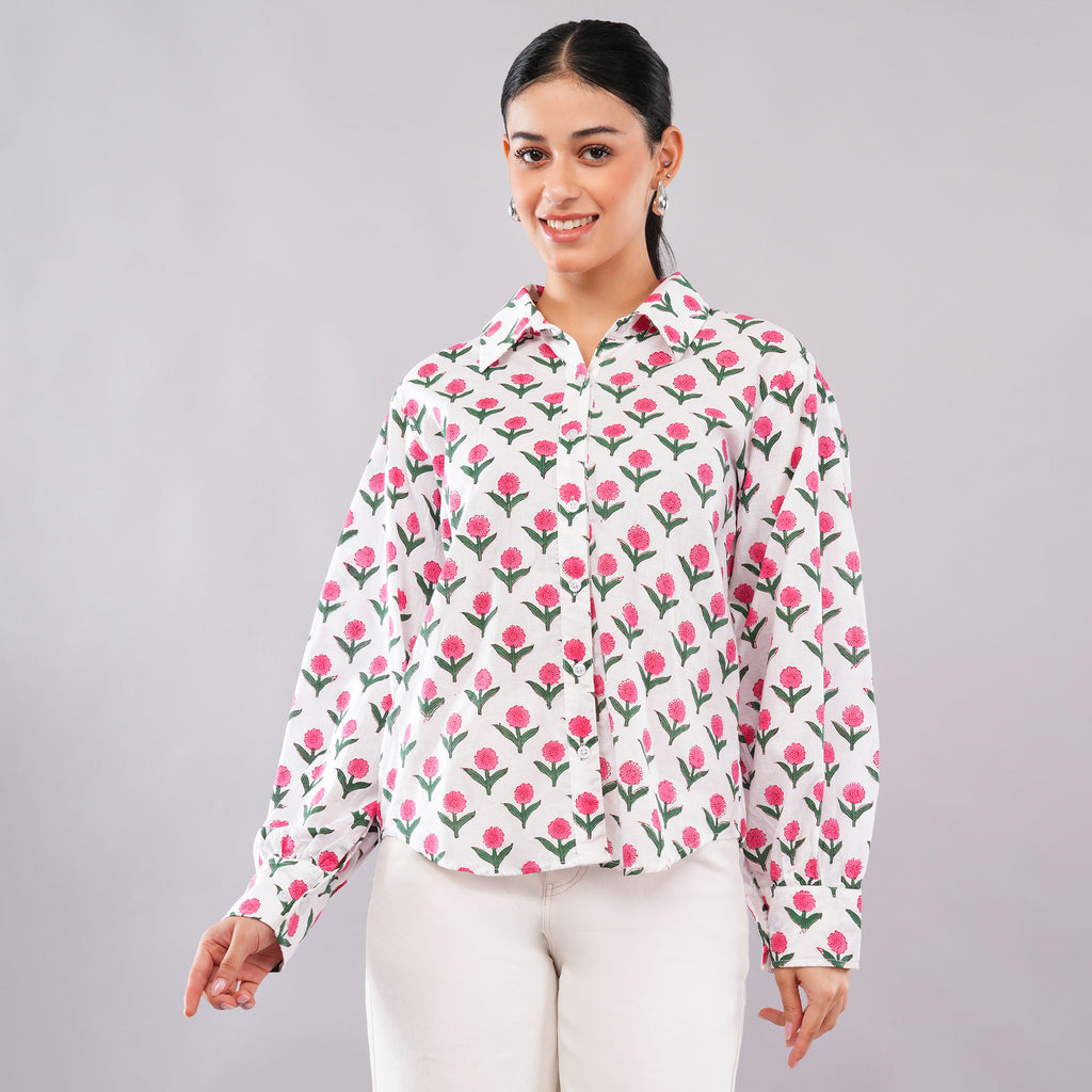 Blush Bud Handblock Shirt