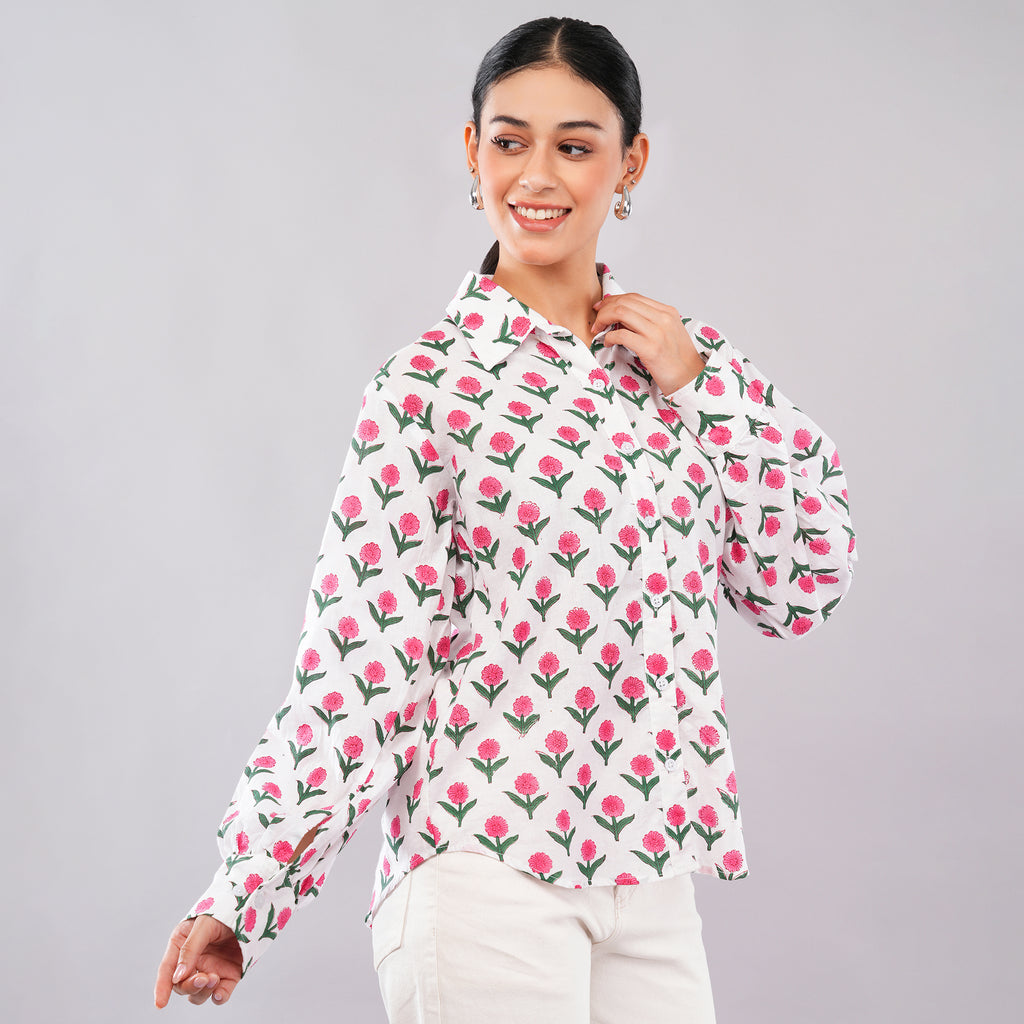 Blush Bud Handblock Shirt