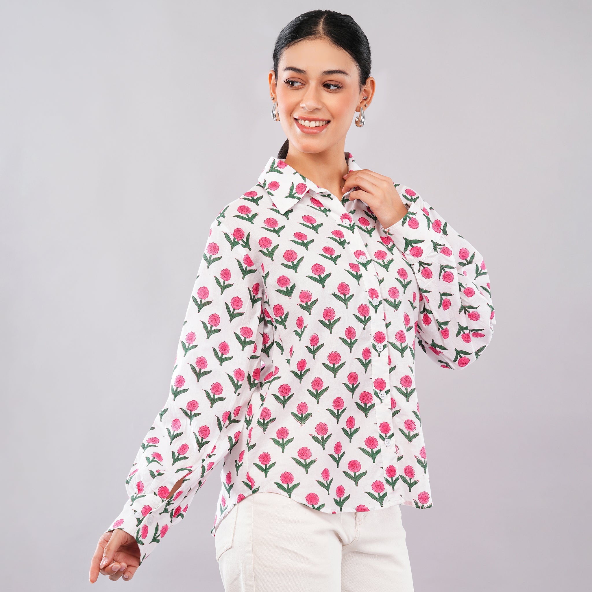Blush Bud Handblock Shirt
