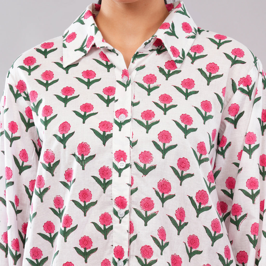 Blush Bud Handblock Shirt