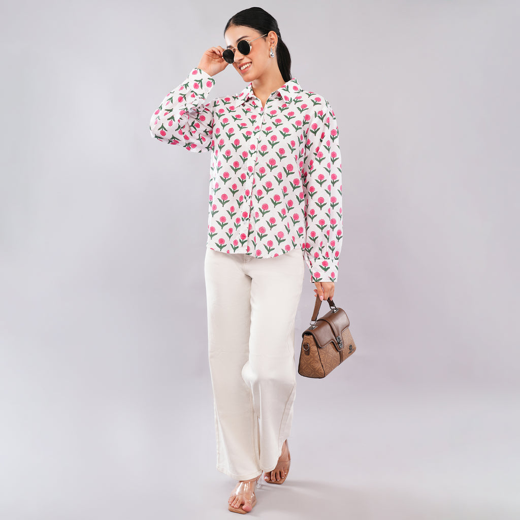 Blush Bud Handblock Shirt