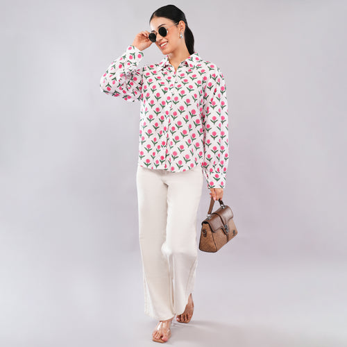 Blush Bud Handblock Shirt